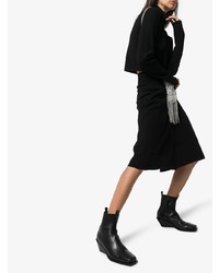 Черные кожаные ботильоны на танкетке от Ann Demeulemeester