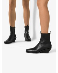 Черные кожаные ботильоны на танкетке от Ann Demeulemeester