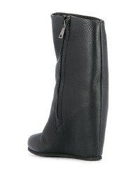 Черные кожаные ботильоны на танкетке от Peter Non