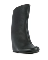 Черные кожаные ботильоны на танкетке от Peter Non