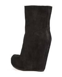 Черные кожаные ботильоны на танкетке от Rick Owens