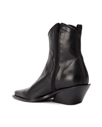 Черные кожаные ботильоны на танкетке от Ann Demeulemeester