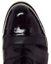 Черные кожаные ботильоны на шнуровке с вырезом от Asos