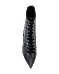 Черные кожаные ботильоны на шнуровке от Aperlaï