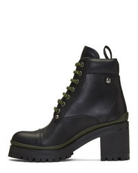 Черные кожаные ботильоны на шнуровке от Miu Miu