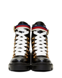 Черные кожаные ботильоны на шнуровке от Gucci