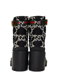 Черные кожаные ботильоны на шнуровке от Gucci