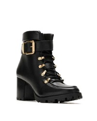 Черные кожаные ботильоны на шнуровке от Schutz