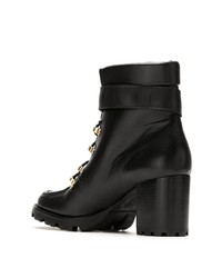 Черные кожаные ботильоны на шнуровке от Schutz