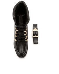 Черные кожаные ботильоны на шнуровке от Schutz