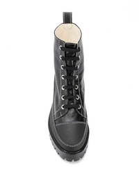 Черные кожаные ботильоны на шнуровке от Nicole Saldaña