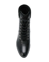 Черные кожаные ботильоны на шнуровке от Geox