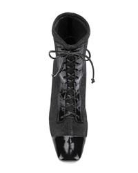 Черные кожаные ботильоны на шнуровке от Casadei