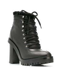 Черные кожаные ботильоны на шнуровке от Valentino