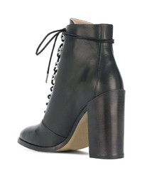 Черные кожаные ботильоны на шнуровке от Diesel