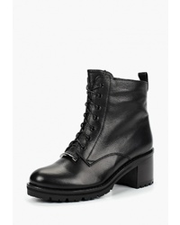 Черные кожаные ботильоны на шнуровке от Just Couture