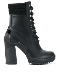 Черные кожаные ботильоны на шнуровке от Karl Lagerfeld
