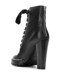 Черные кожаные ботильоны на шнуровке от Sergio Rossi