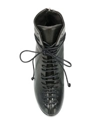 Черные кожаные ботильоны на шнуровке от Marsèll