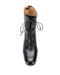 Черные кожаные ботильоны на шнуровке от Alberto Fasciani