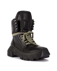 Черные кожаные ботильоны на шнуровке от Rick Owens