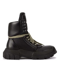 Черные кожаные ботильоны на шнуровке от Rick Owens