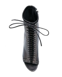 Черные кожаные ботильоны на шнуровке от Sergio Rossi