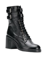 Черные кожаные ботильоны на шнуровке от Laurence Dacade