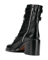 Черные кожаные ботильоны на шнуровке от Laurence Dacade