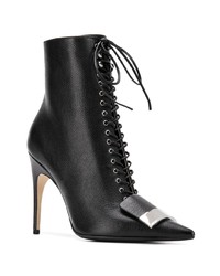 Черные кожаные ботильоны на шнуровке от Sergio Rossi