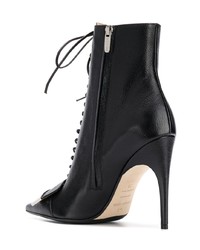 Черные кожаные ботильоны на шнуровке от Sergio Rossi