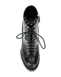 Черные кожаные ботильоны на шнуровке от Alexander McQueen