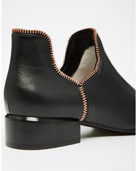 Черные кожаные ботильоны с вырезом от Senso