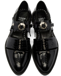 Черные кожаные ботильоны с вырезом от Toga Pulla