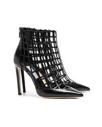 Черные кожаные ботильоны с вырезом от Jimmy Choo