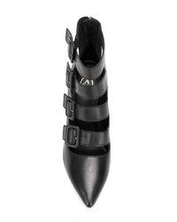 Черные кожаные ботильоны с вырезом от Ash