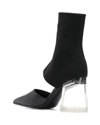 Черные кожаные ботильоны с вырезом от Palm Angels