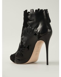 Черные кожаные ботильоны с вырезом от Alexander McQueen
