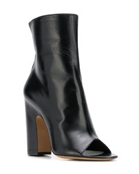 Черные кожаные ботильоны с вырезом от Maison Margiela