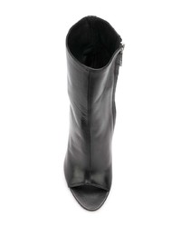 Черные кожаные ботильоны с вырезом от Maison Margiela