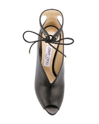 Черные кожаные ботильоны с вырезом от Jimmy Choo
