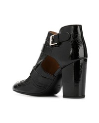Черные кожаные ботильоны с вырезом от Laurence Dacade