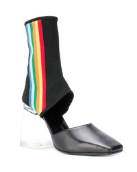 Черные кожаные ботильоны с вырезом от Palm Angels