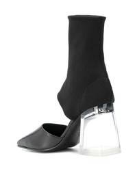 Черные кожаные ботильоны с вырезом от Palm Angels