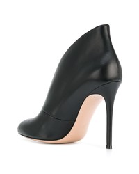 Черные кожаные ботильоны с вырезом от Gianvito Rossi
