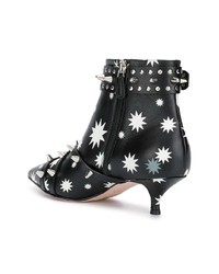 Черные кожаные ботильоны с принтом от RED Valentino