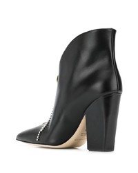 Черные кожаные ботильоны с украшением от Magda Butrym