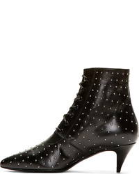 Черные кожаные ботильоны с украшением от Saint Laurent