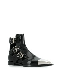 Черные кожаные ботильоны с украшением от Alexander McQueen