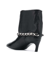 Черные кожаные ботильоны с украшением от Marc Ellis